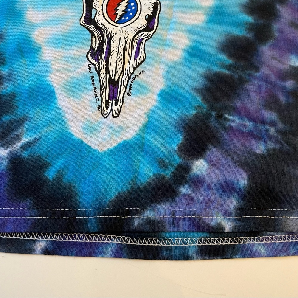 Grateful Dead M Liquid Blue In The Midnight Hour New Years Eve Tie Dye LS Tee - Picture 8 of 15